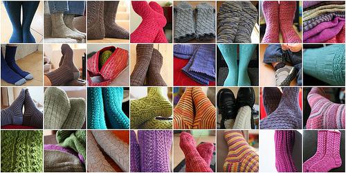 Плетене чарапе са плетивим иглама са шарама 