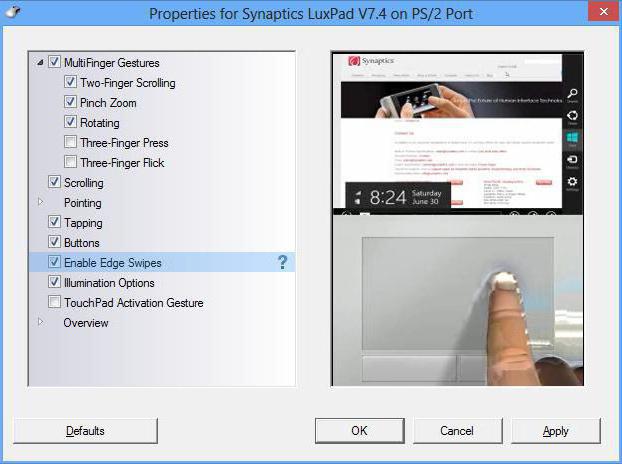 програм за тоуцхпад синаптике