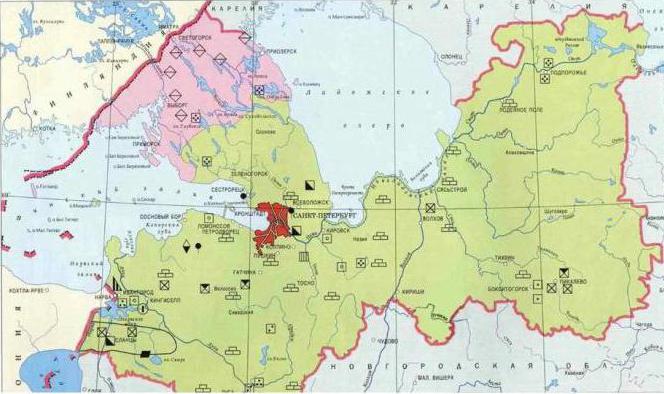 карта минерала Ленинградске области